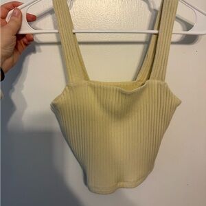 American Eagle Outfitters Ribbed Tan Crop Top